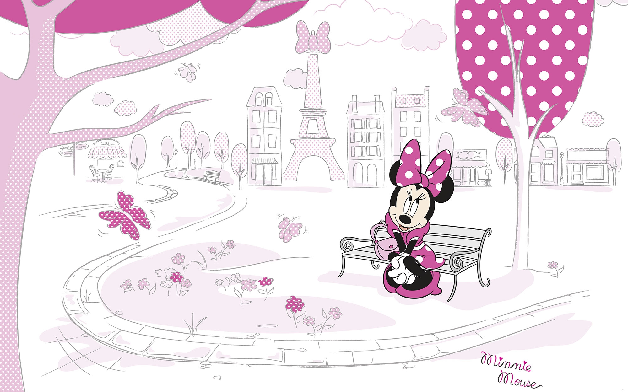 Photomurals  Digital print photomural Minnie Party Mouse by Komar