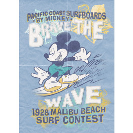 Mickey Brave the Wave - Mickey Mouse Surfing | Photomural.com