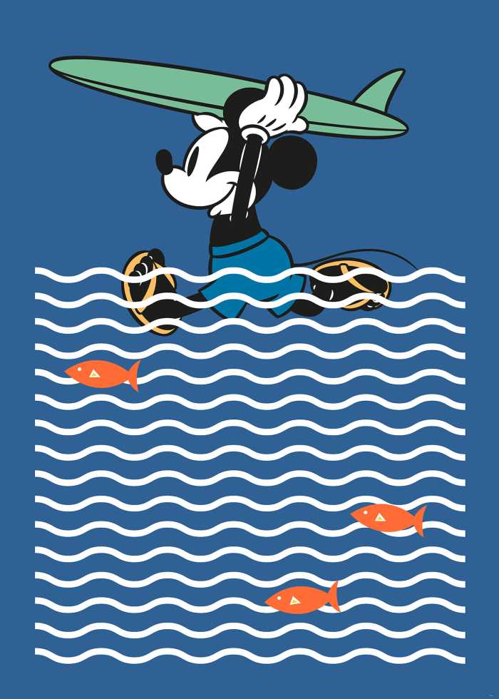 Digital wallpaper Mickey gone Surfin'