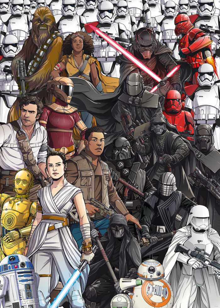 Digital wallpaper Star Wars Retro Cartoon