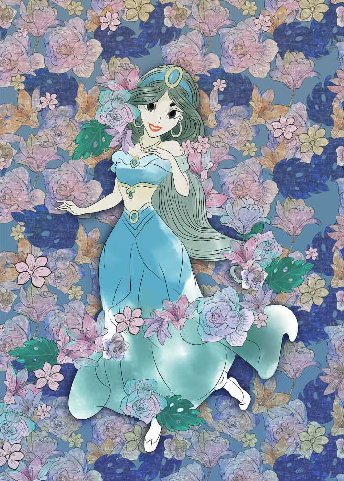 Digital wallpaper Jasmin Colored Flowers