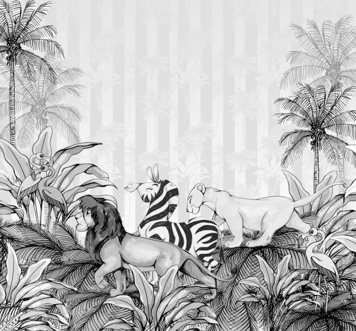 Digital wallpaper Lion King Monochrome