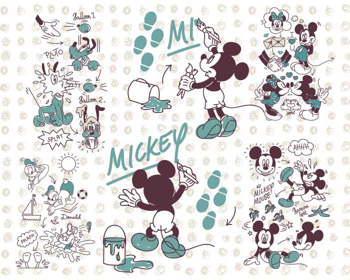 Digital wallpaper Mickey and Friends