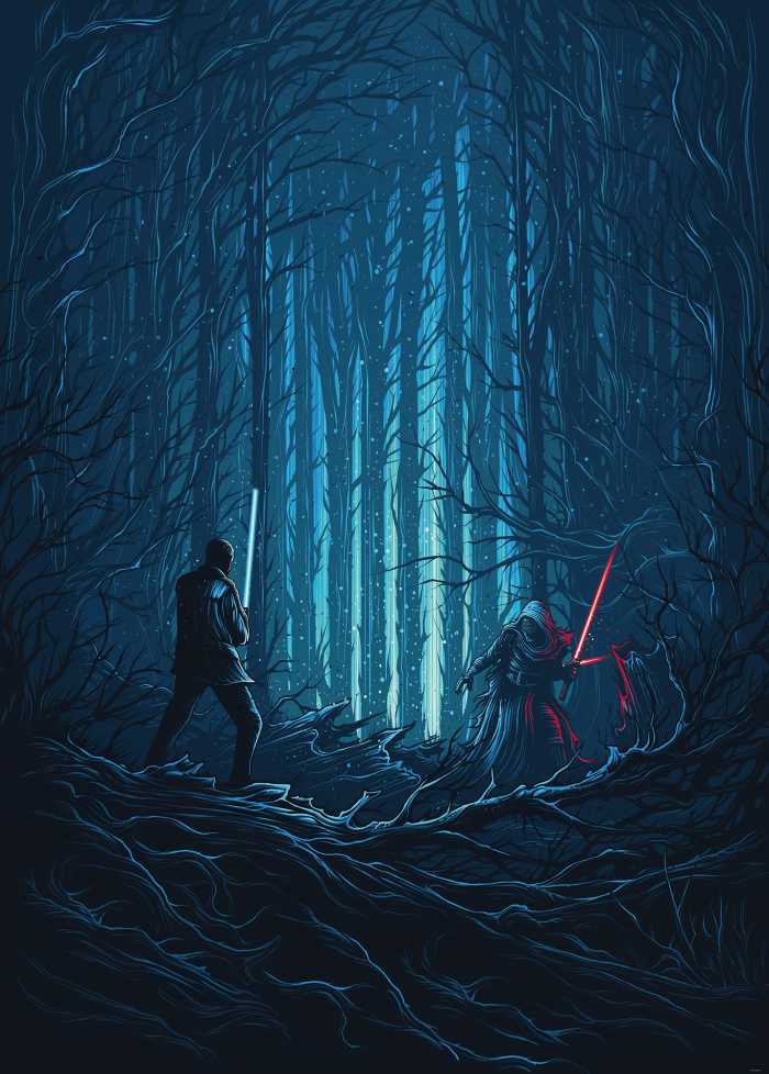 Digital wallpaper Star Wars Wood Fight