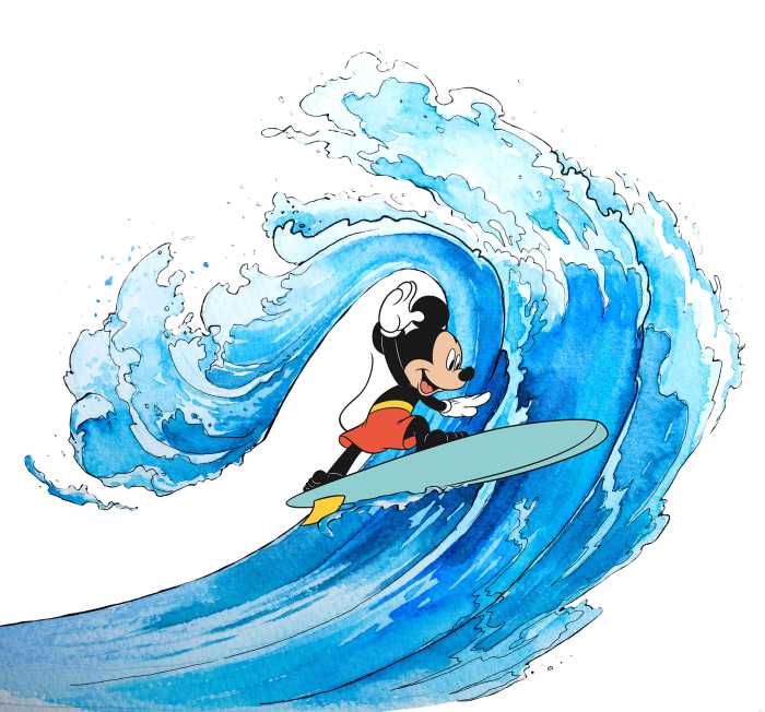 Digital wallpaper Mickey Surfing