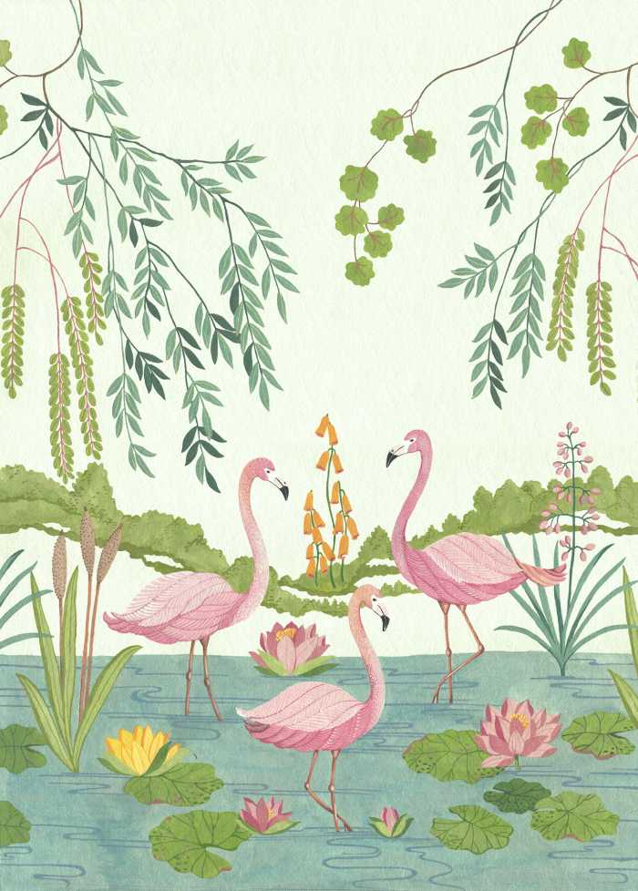 Digital wallpaper Flamingo Vibes