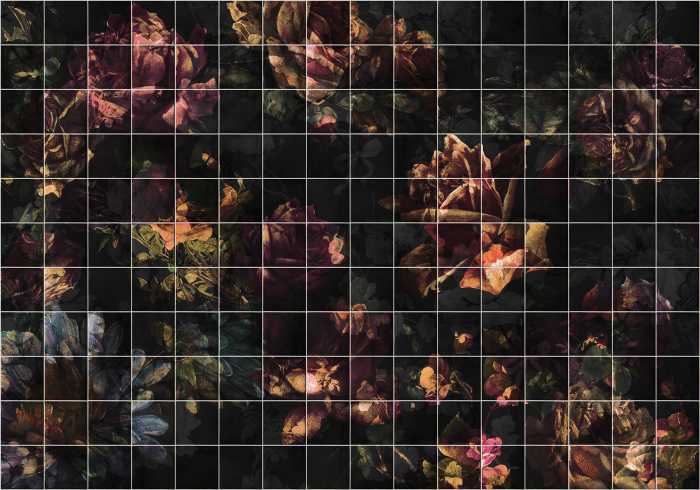 Digital wallpaper Tiles Flowers