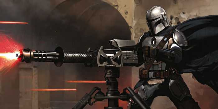 Digital wallpaper Star Wars The Mandalorian Blaster