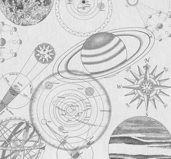 Digitally printed photomural Cosmos Sketch