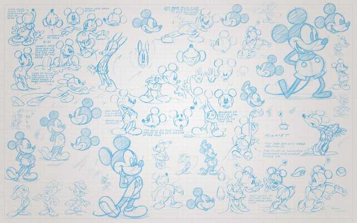 Premium Non-Woven Mickey Sketches