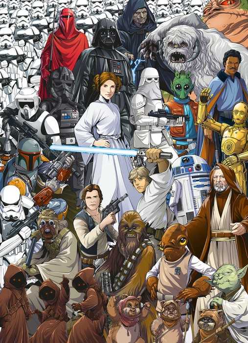 Paper Star Wars Classic Cartoon Collage