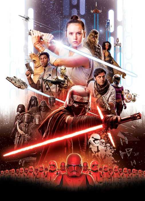 Paper Star Wars Movie Poster Rey