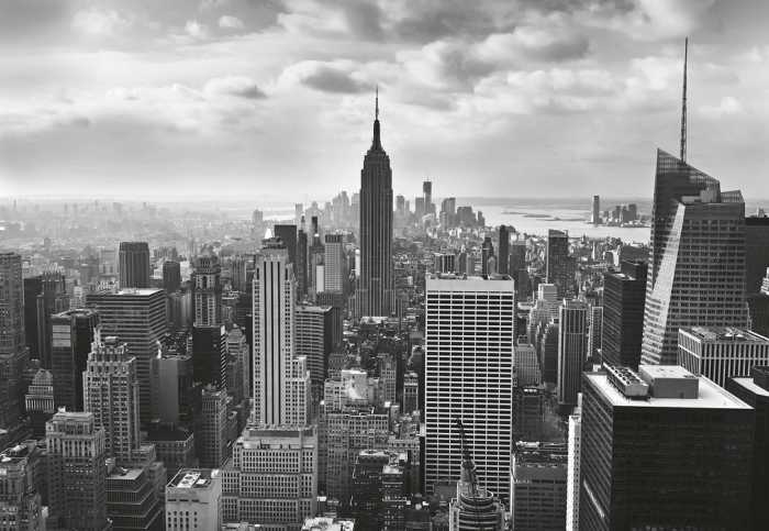 Photomural on paper NYC black and white