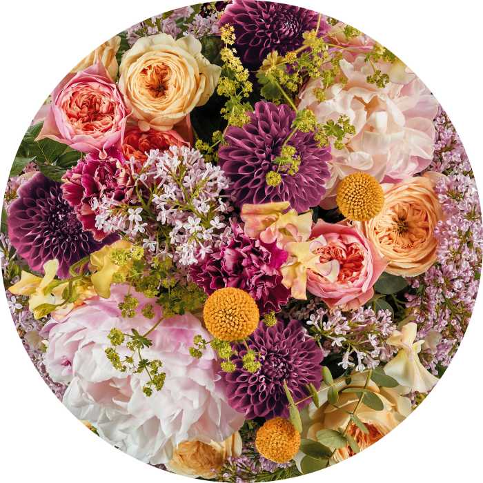Non-woven adhesive round mural Frescas