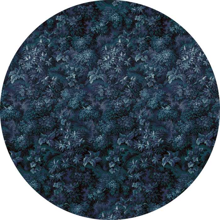 Non-woven adhesive round mural Azul