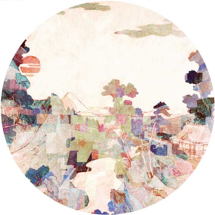 Non-woven adhesive round mural Impression