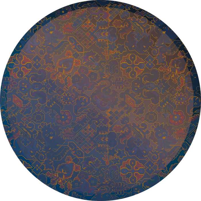 Non-woven adhesive round mural Ornament