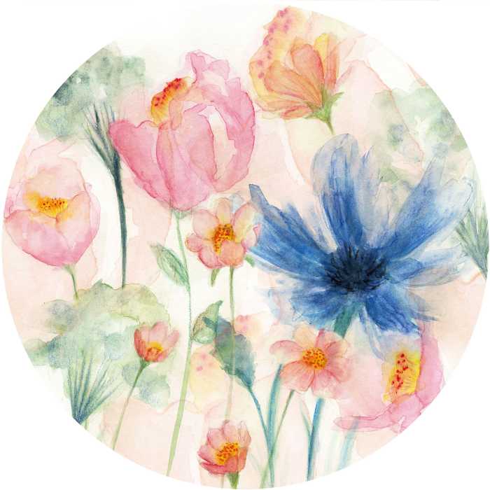 Non-woven adhesive round mural May