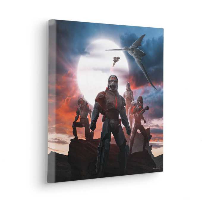 Vlies Bild auf Keilrahmen/ Echtholzrahmen Star Wars Bad Batch Strong Team