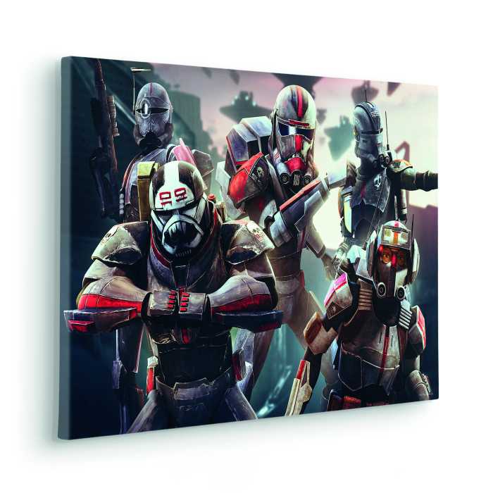 Vlies Bild auf Keilrahmen/ Echtholzrahmen Star Wars Bad Batch Ready to Fight