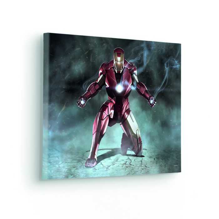 Vlies Bild auf Keilrahmen/ Echtholzrahmen Iron Man Charging