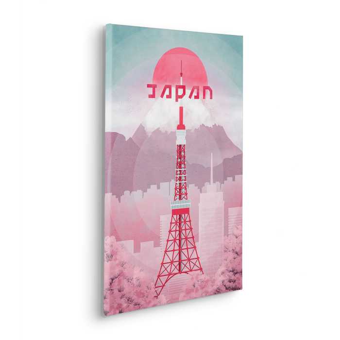 Vlies Bild auf Keilrahmen/ Echtholzrahmen Vintage Travel Japan