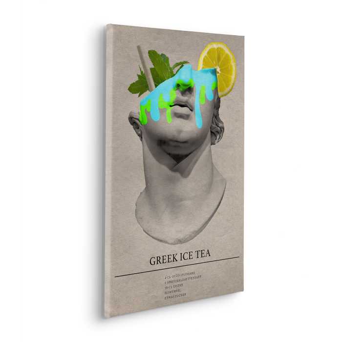 Vlies Bild auf Keilrahmen/ Echtholzrahmen Greek Ice Tea Cocktail