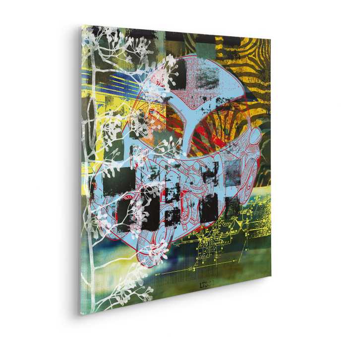 Vlies Bild auf Keilrahmen/ Echtholzrahmen Pile of Scrap