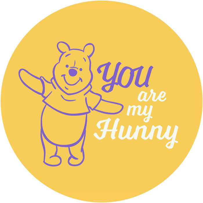 Non-woven adhesive round mural DOT Winnie the Pooh My Hunny