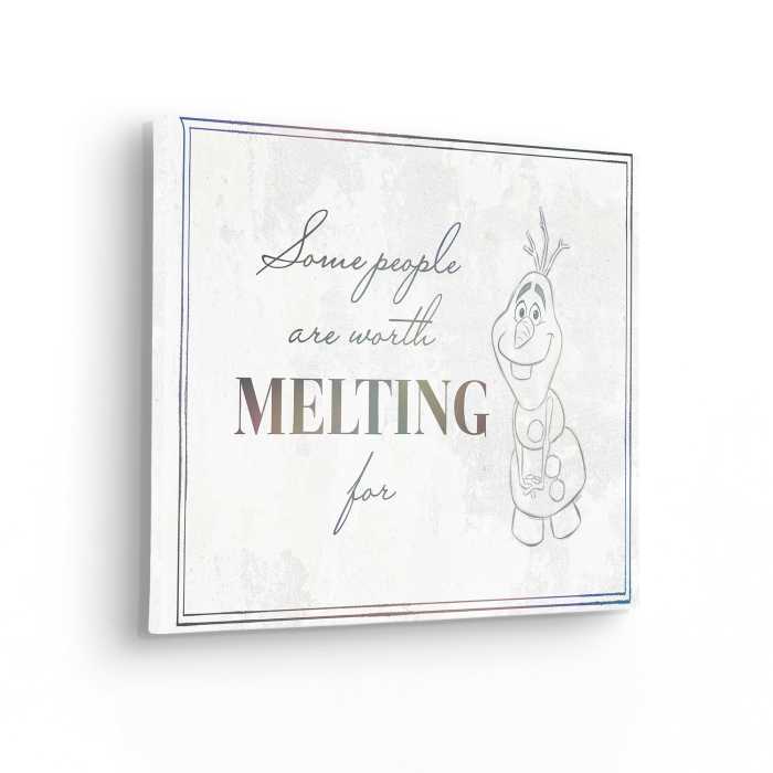 Vlies Bild auf Keilrahmen/ Echtholzrahmen Frozen - Olaf Stay Here