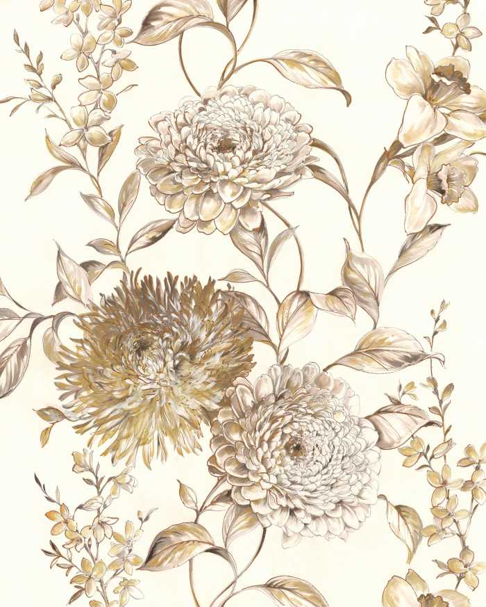 Digitally printed photomural Vintage Chrysanthemum