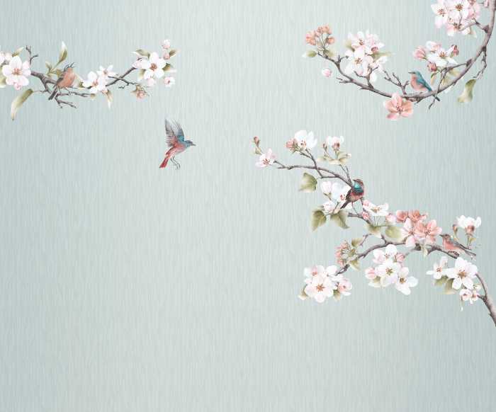 Digitally printed photomural Apple Blossom