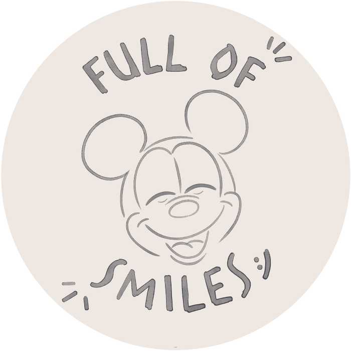 Non-woven adhesive round mural Mickey Mouse Joke