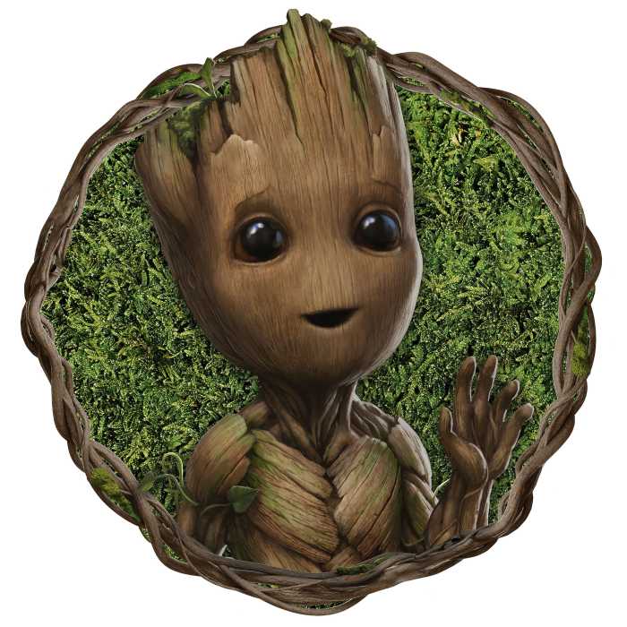 Non-woven adhesive round mural Groot - Little Twig