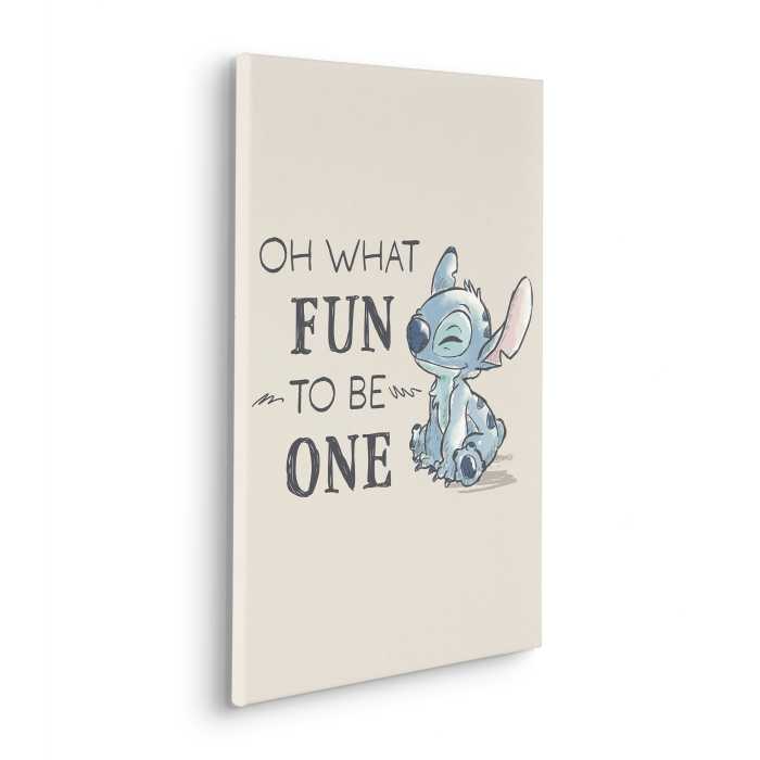 Vlies Bild auf Keilrahmen/ Echtholzrahmen Disney Lilo and Stitch Oh What Fun