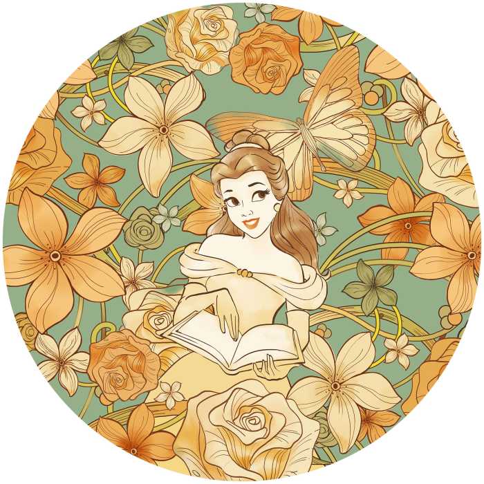Non-woven adhesive round mural Belle Spirit of Autumn