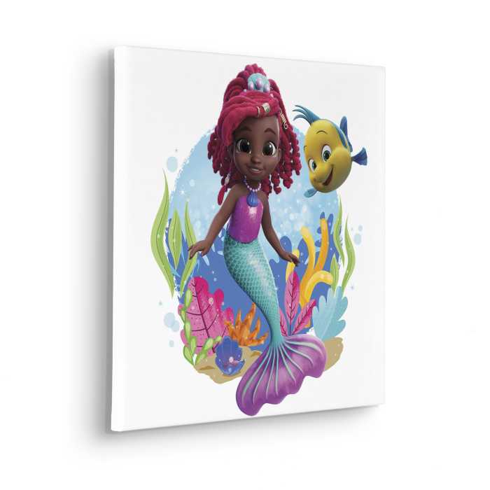 Vlies Bild auf Keilrahmen/ Echtholzrahmen Disney Ariel Baby Mermaid