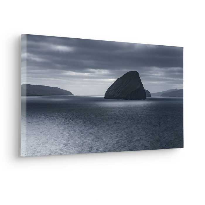 Vlies Bild auf Keilrahmen/ Echtholzrahmen Silver Sea