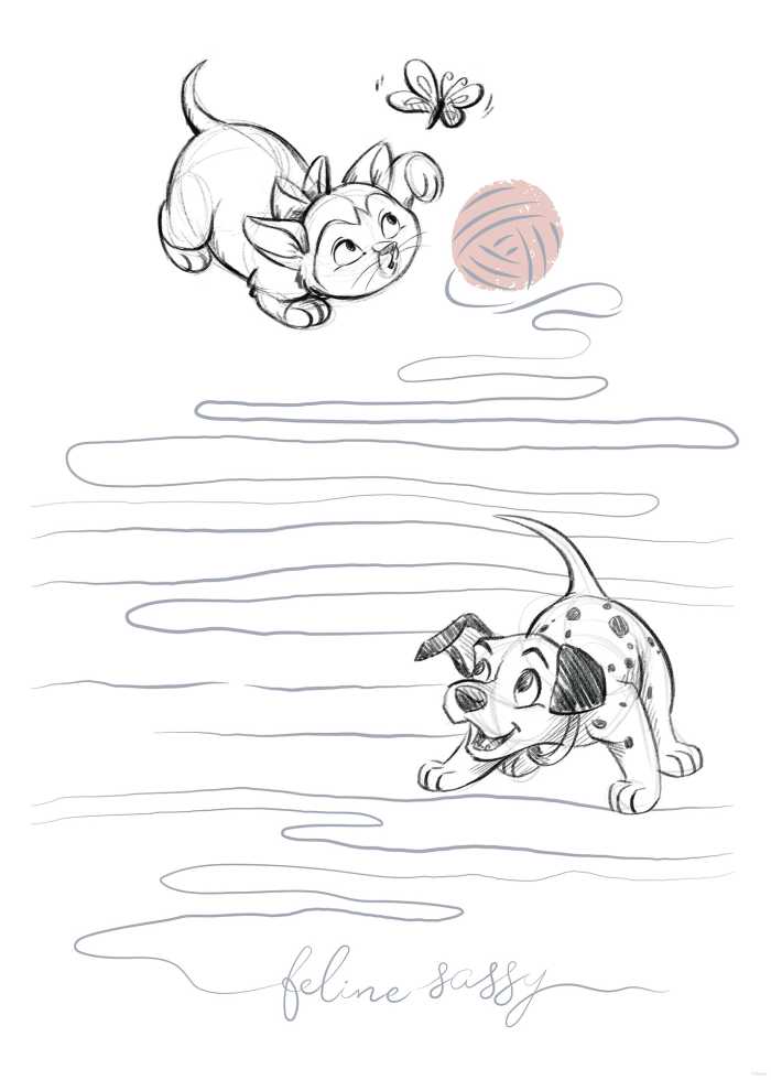 Poster Disney Animals Dogs and Cats Playground