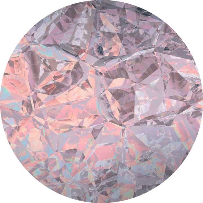 Non-woven adhesive round mural Glossy Crystals