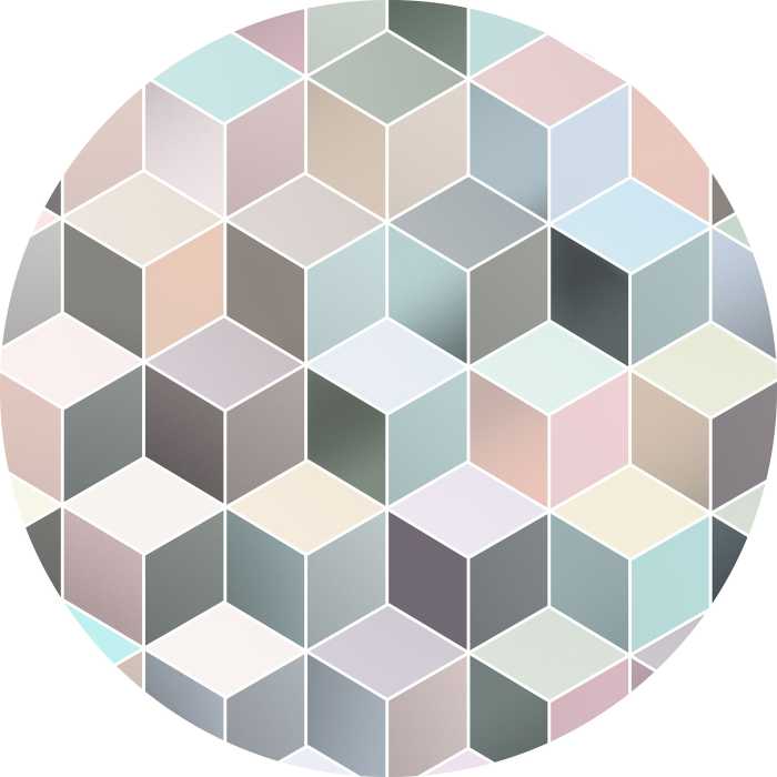 Non-woven adhesive round mural Pastel Deluxe