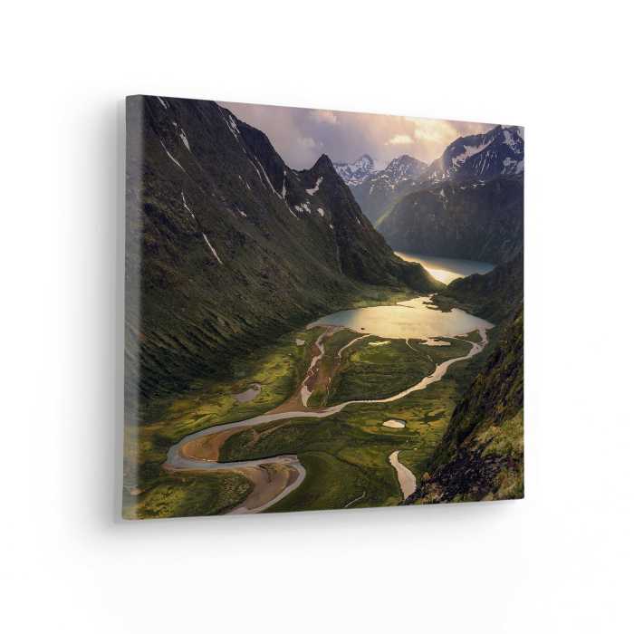 Vlies Bild auf Keilrahmen/ Echtholzrahmen Northern Light