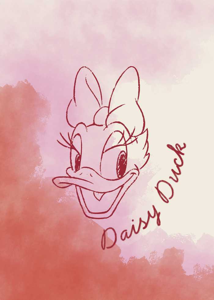 Poster Disney Daisy Duck Watercolours