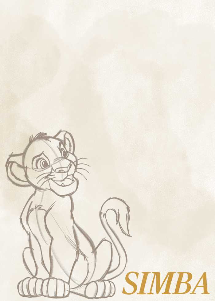 Poster Disney The Lion King Simba Sketch