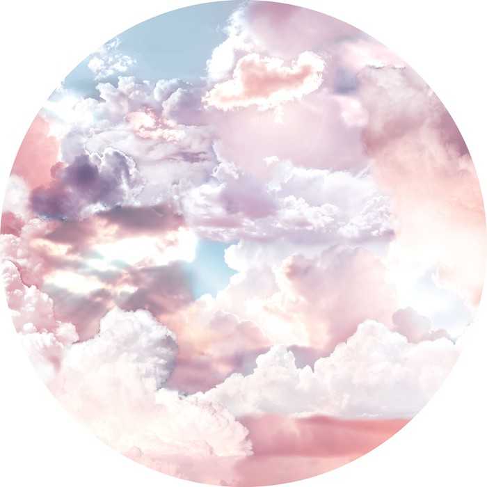 Non-woven adhesive round mural Candy Sky