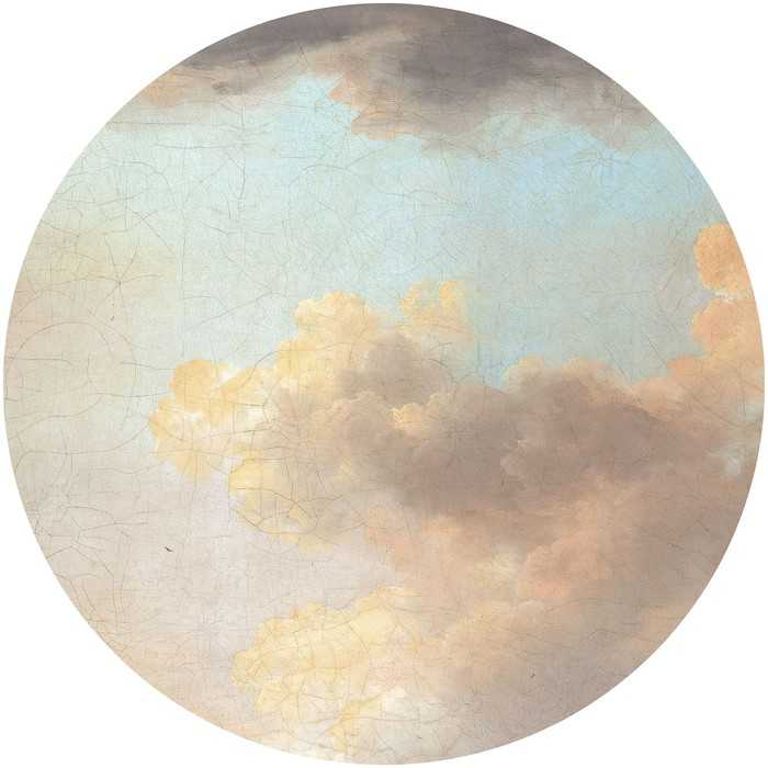 Non-woven adhesive round mural Relic Clouds
