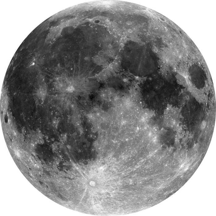 Non-woven adhesive round mural Moon