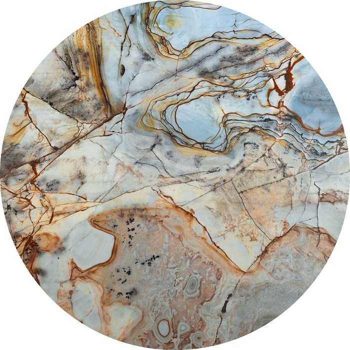 Non-woven adhesive round mural Marble Sphere