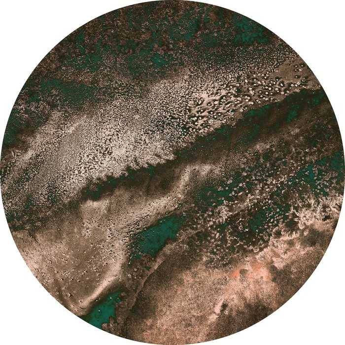 Non-woven adhesive round mural Cuivre