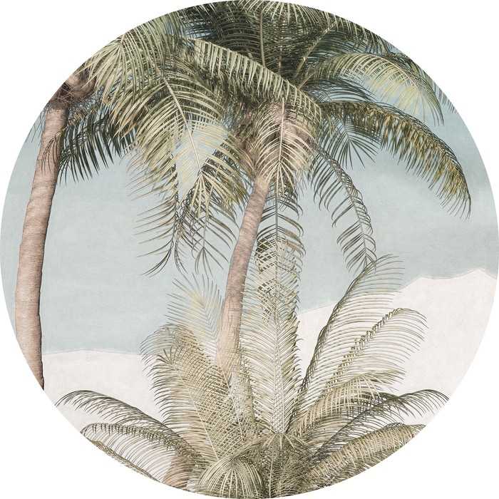 Non-woven adhesive round mural Hush